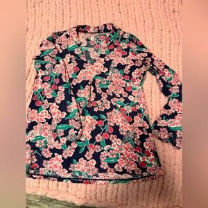 Lilly Pulitzer Floral Long Sleeve Top - Navy and Pink
